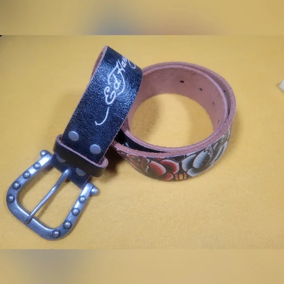 Ed Hardy | Accessories | Ed Hardy Rose And Jaguar Belt Black  display picture 3